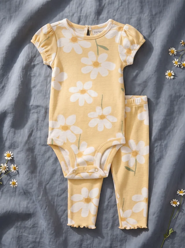 Conjunto amarillo de margaritas