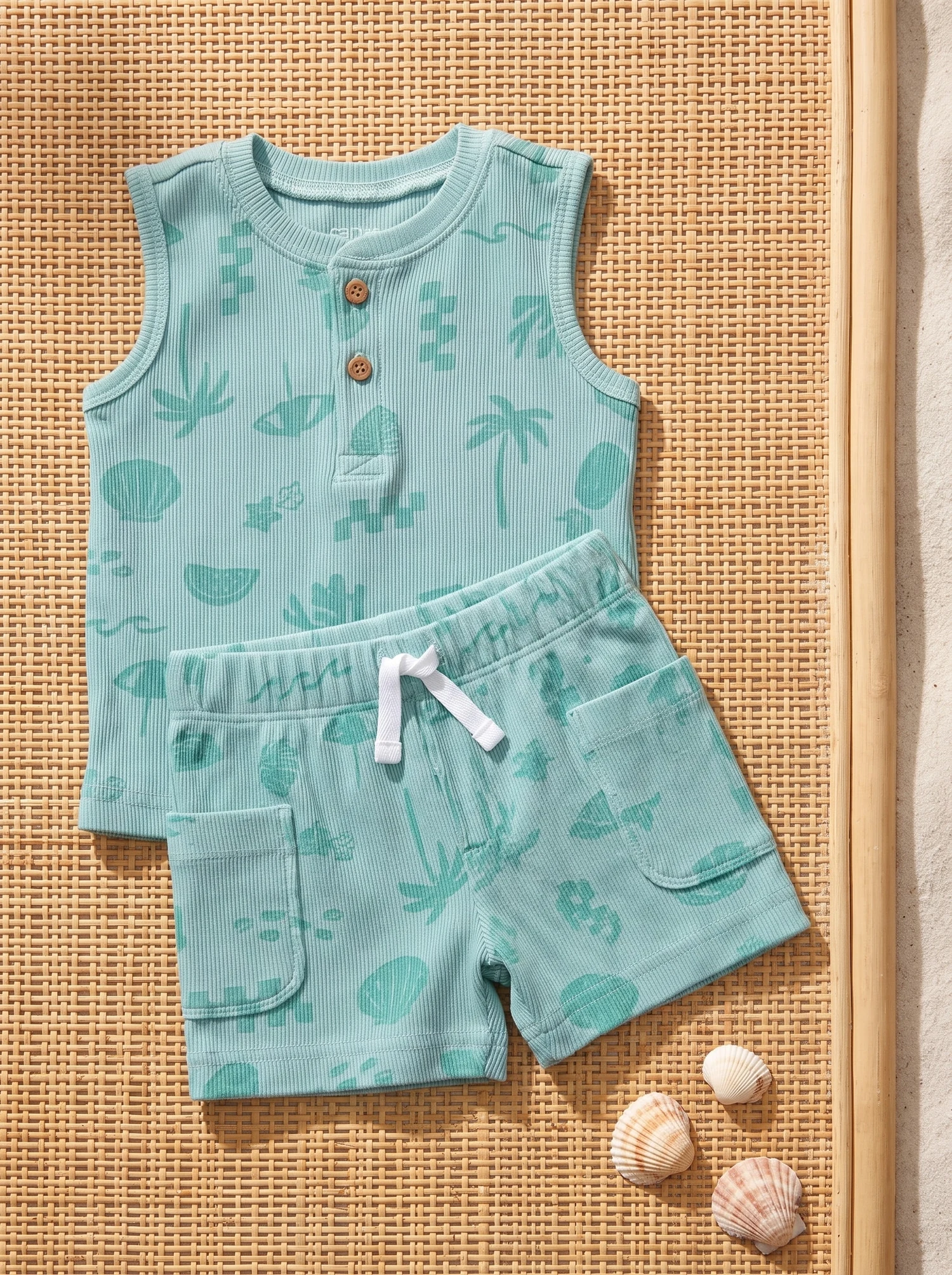 Conjunto verde de playa